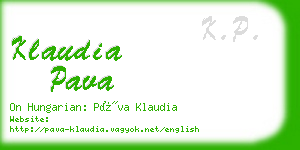 klaudia pava business card